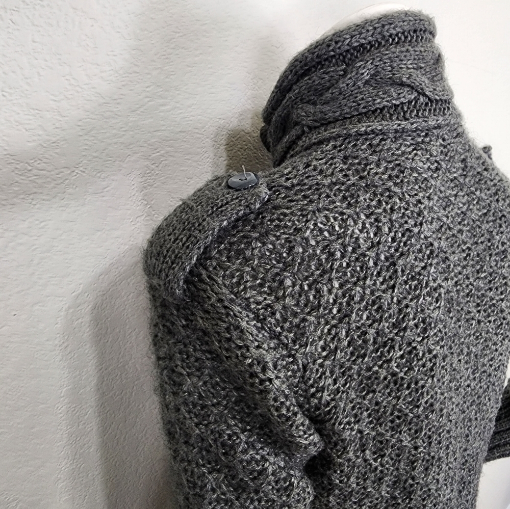 Cocogio Italian Gray Wool‎ Boho Long Cardigan Size S - Picture 8 of 15